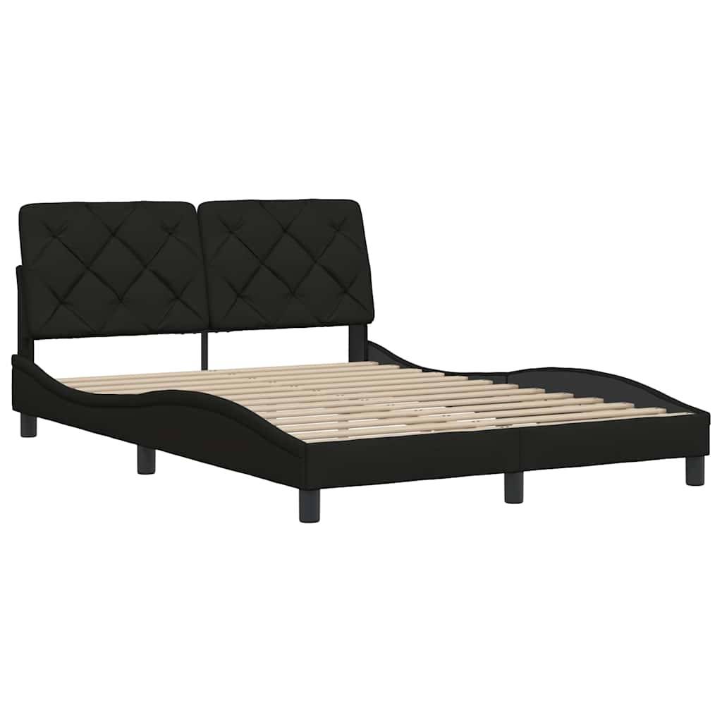 vidaXL Bettgestell ohne Matratze Schwarz 140x200 cm Stoff