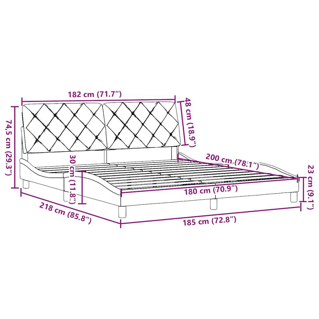 vidaXL Bettgestell ohne Matratze Schwarz 180x200 cm Stoff