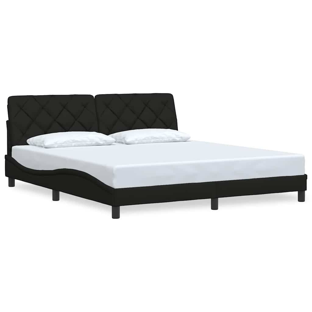 vidaXL Bettgestell ohne Matratze Schwarz 180x200 cm Stoff
