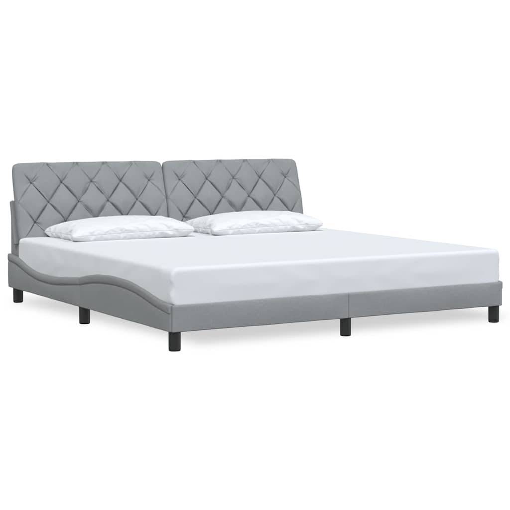 vidaXL Bettgestell ohne Matratze Hellgrau 200x200 cm Stoff