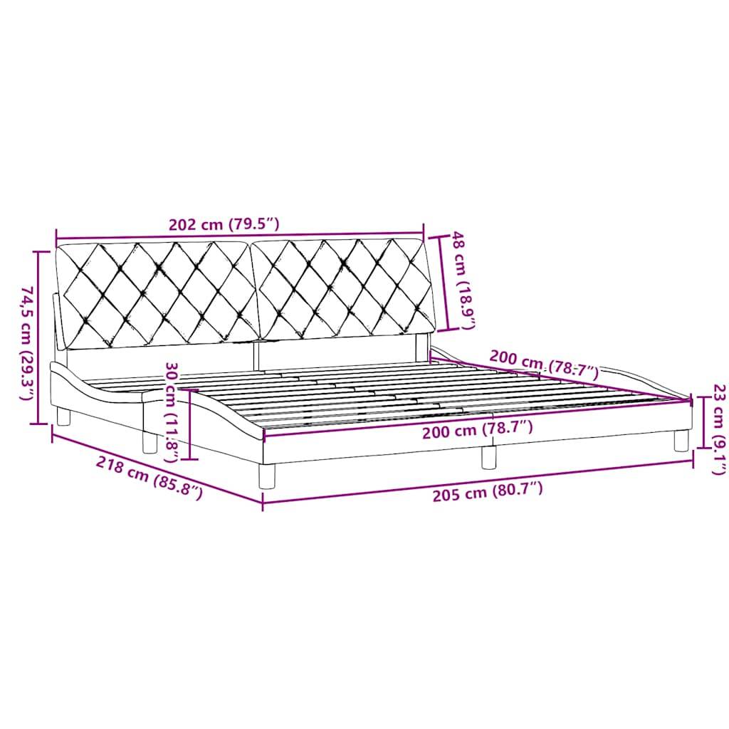 vidaXL Bettgestell ohne Matratze Hellgrau 200x200 cm Stoff
