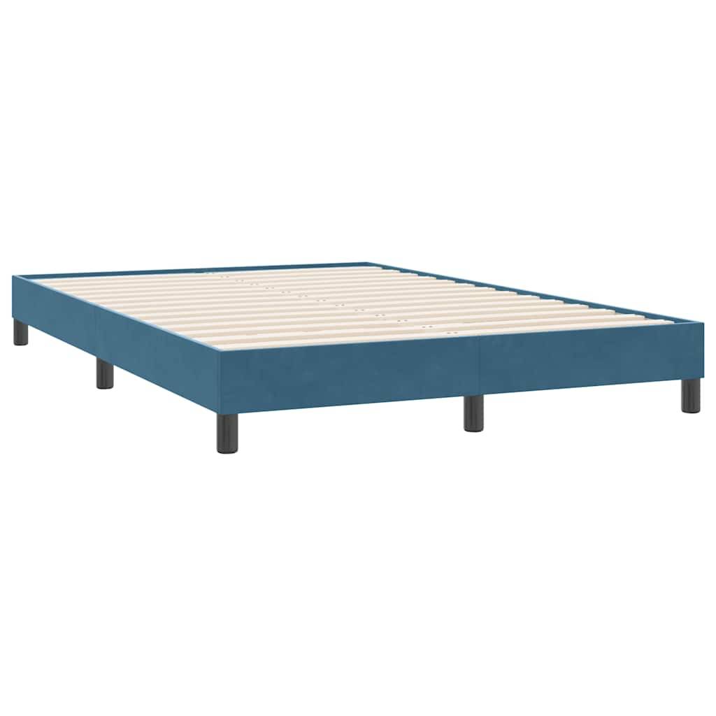 vidaXL Boxspringbett ohne Matratze Dunkelblau 160x220 cm Samt