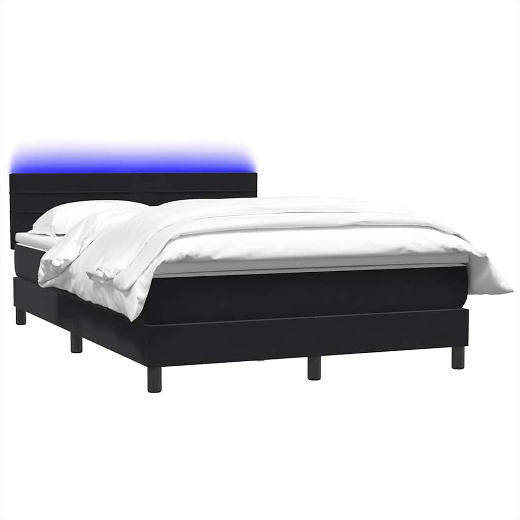vidaXL Boxspringbett mit Matratze Schwarz 160x210 cm Samt