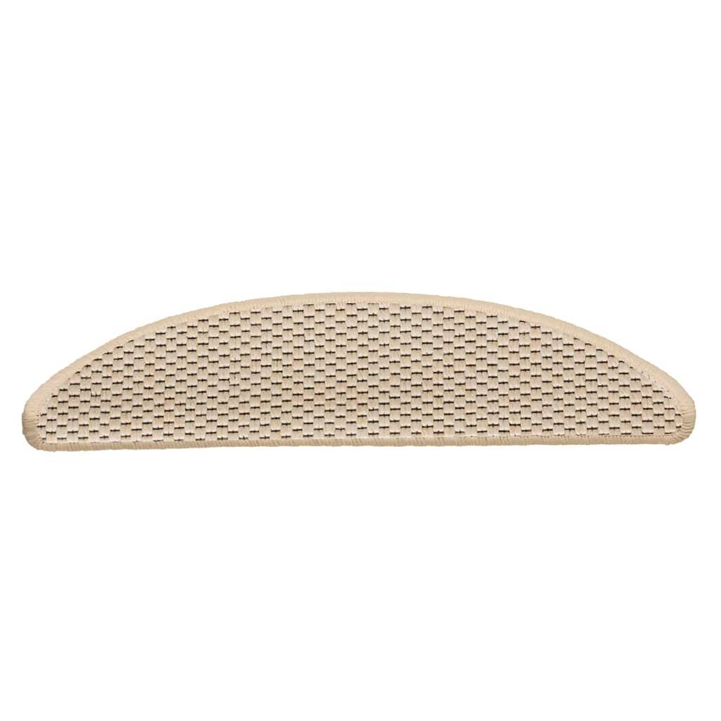 vidaXL Treppenmatten Selbstklebend Sisal-Look 15 Stk. 56x17x3 Berber