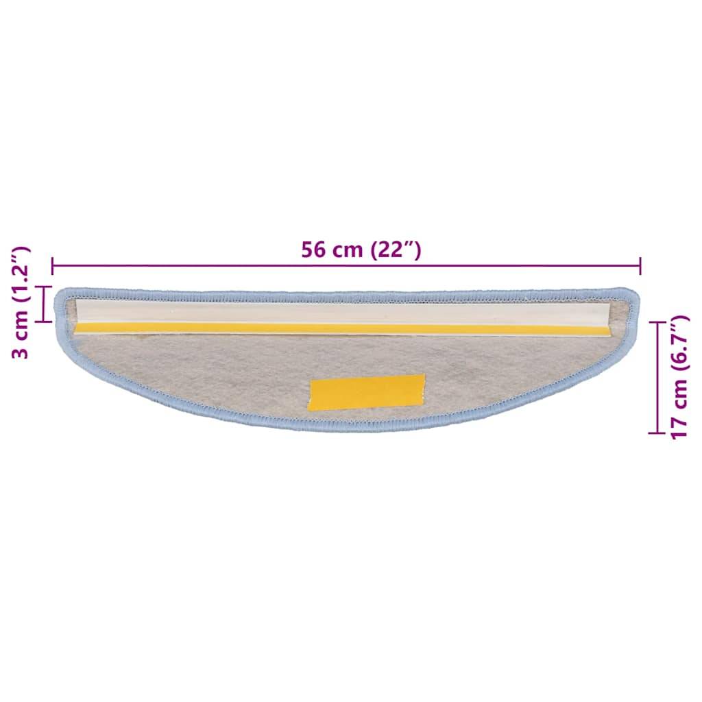 vidaXL Stufenmatten Selbstklebend Sisal-Optik 30Stk. 56x17x3cm Blau
