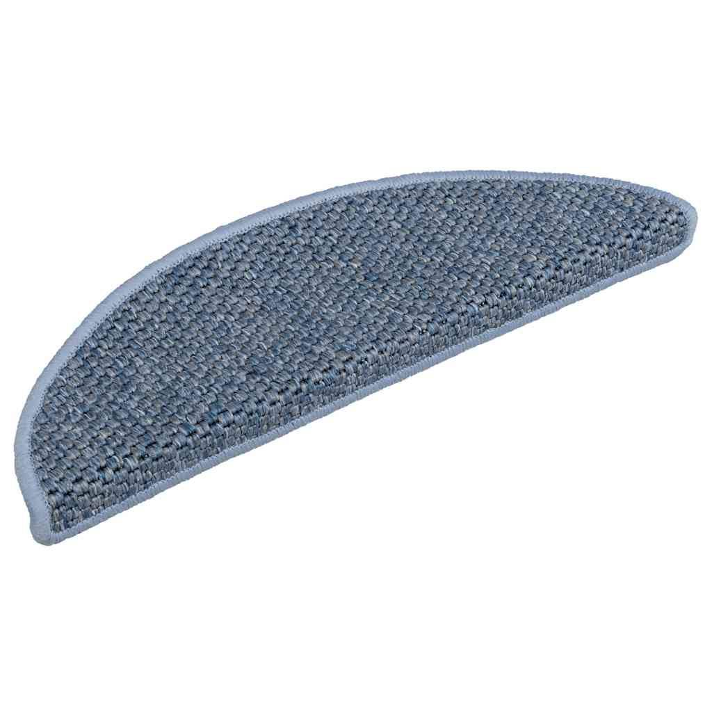 vidaXL Stufenmatten Selbstklebend Sisal-Optik 30Stk. 56x17x3cm Blau