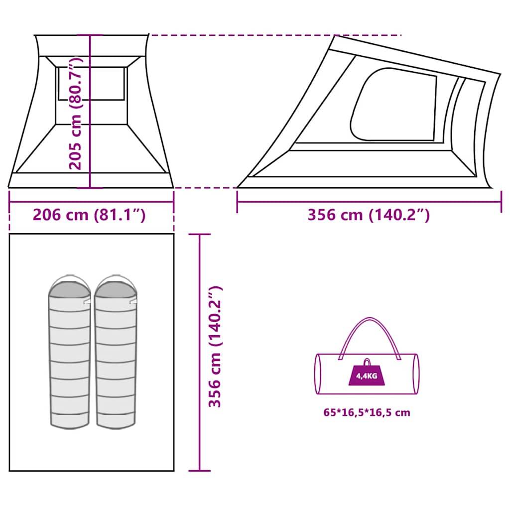 vidaXL Autozelt 2 Personen Braun Wasserdicht
