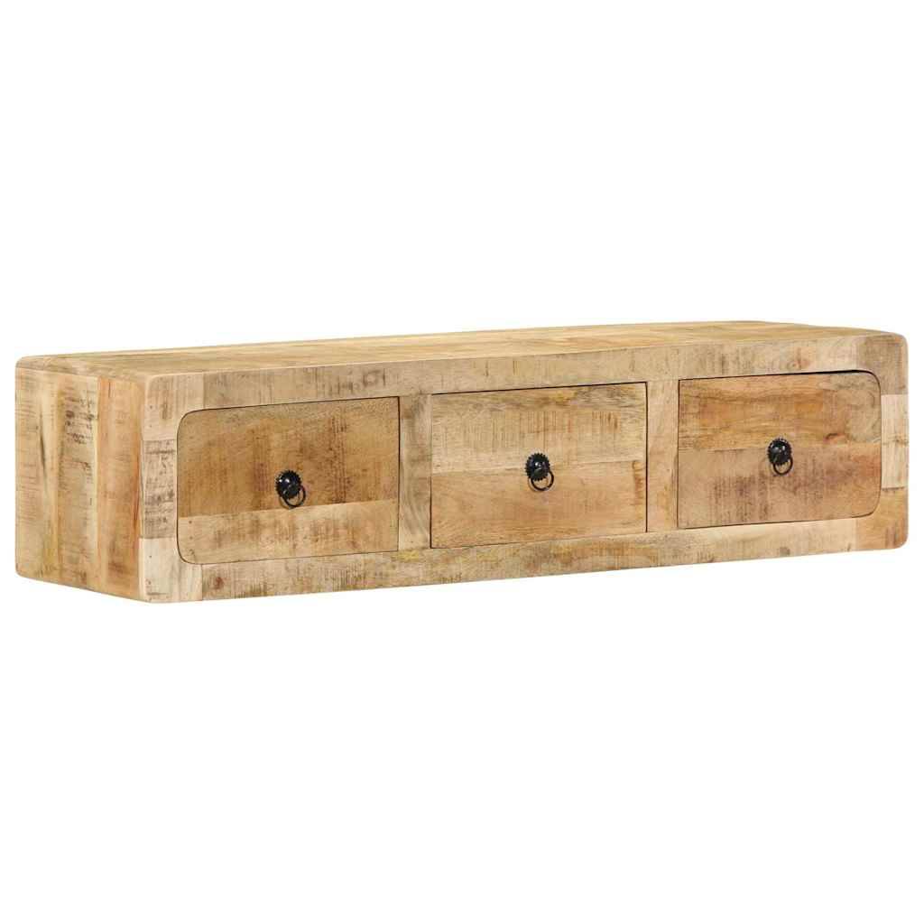 vidaXL TV-Wandschrank 100x32x25 cm Raues Massivholz Mango