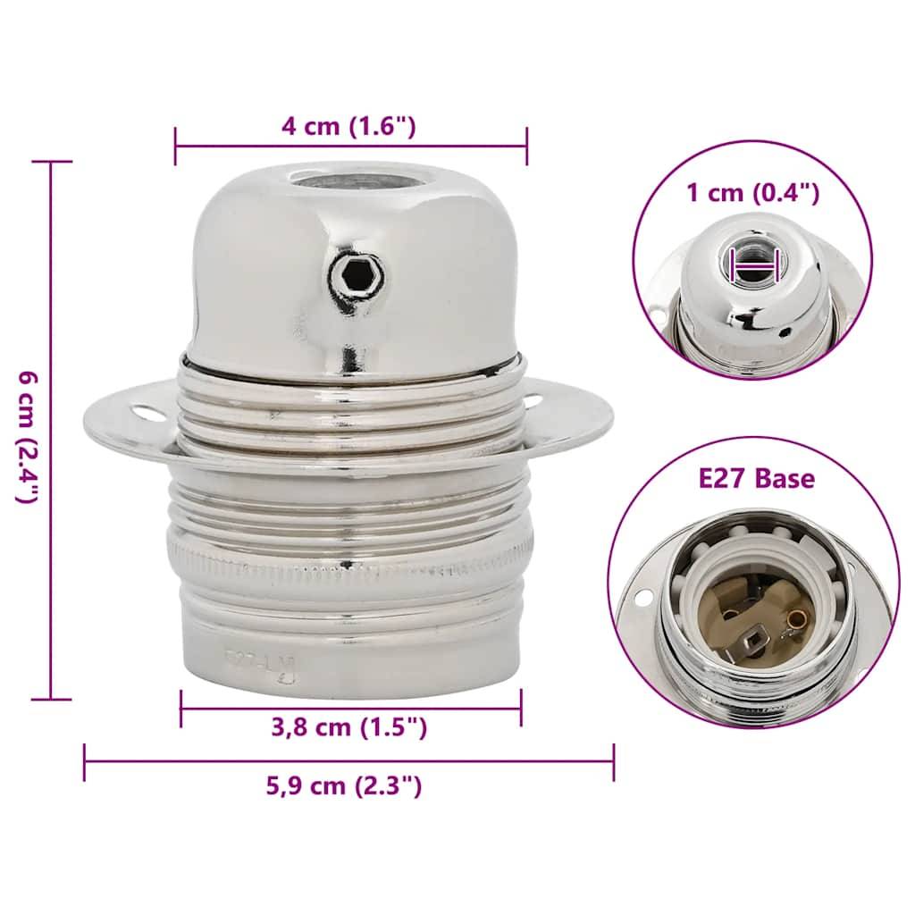 vidaXL Lampenfassungen 2 Stk. Satin-Nickel E27