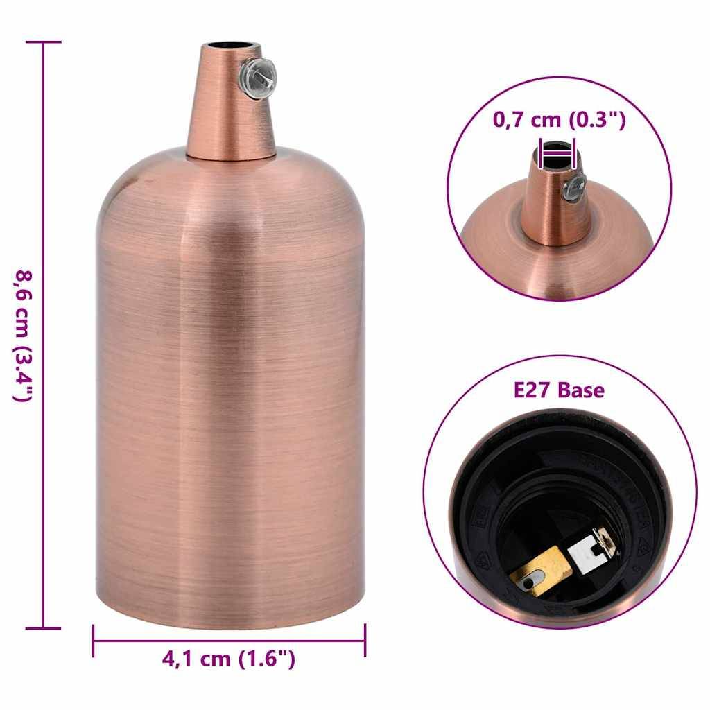 vidaXL Lampenfassungen 2 Stk. Rot-Bronze E27