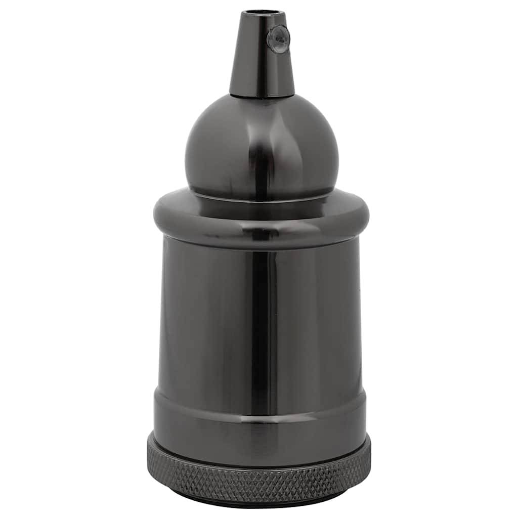 vidaXL Lampenfassungen 2 Stk. Glänzend Schwarz E27