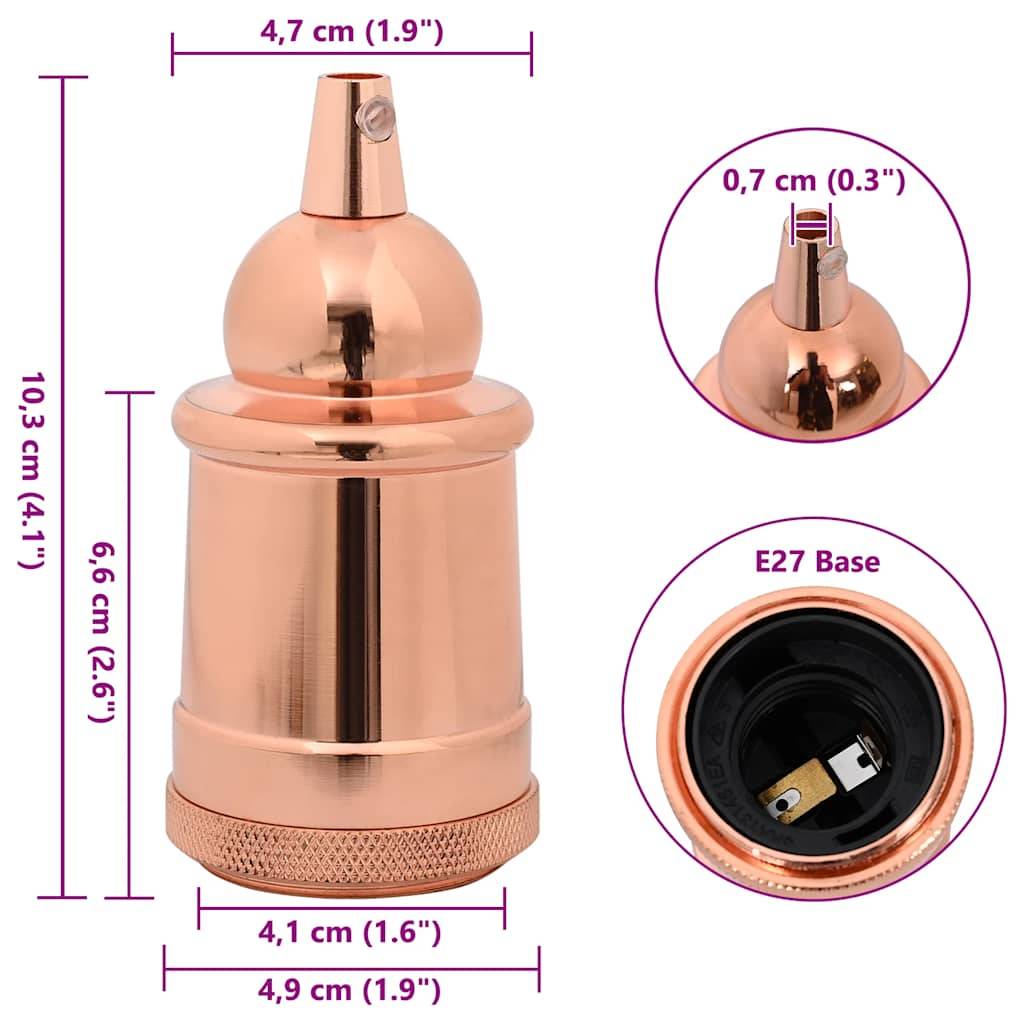 vidaXL Lampenfassungen 2 Stk. Rosegold E27