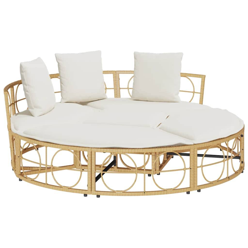 vidaXL Outdoor-Loungebett ohne Dach Poly Rattan
