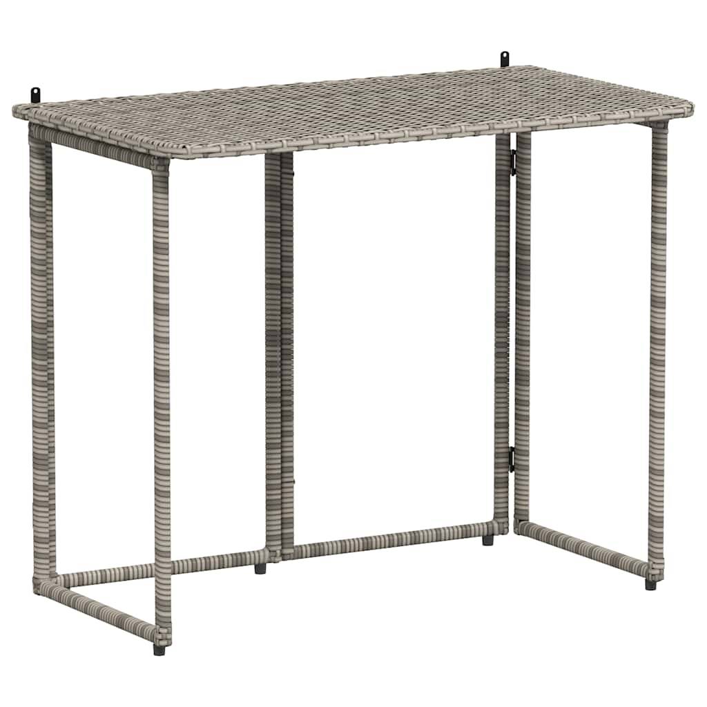vidaXL Gartentisch Klappbar Grau 90x51x75 cm Poly Rattan
