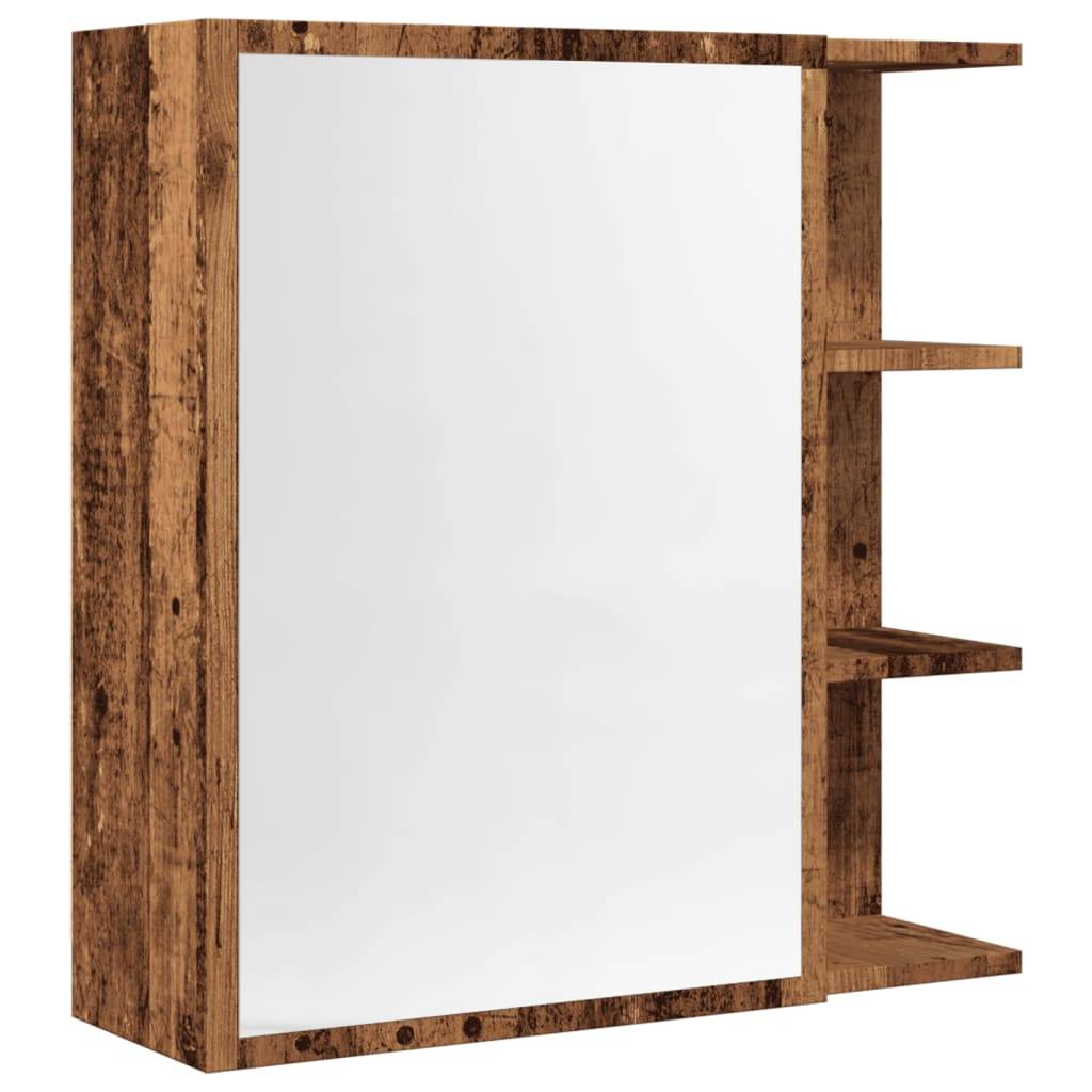 vidaXL Spiegelschrank Altholz-Optik 62,5x20,5x64 cm Holzwerkstoff