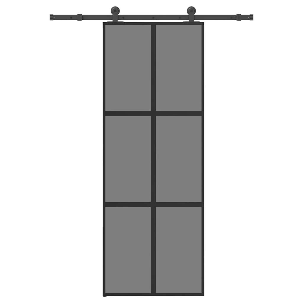 vidaXL Schiebetür mit Beschlag 76x205 cm Hartglas & Aluminium
