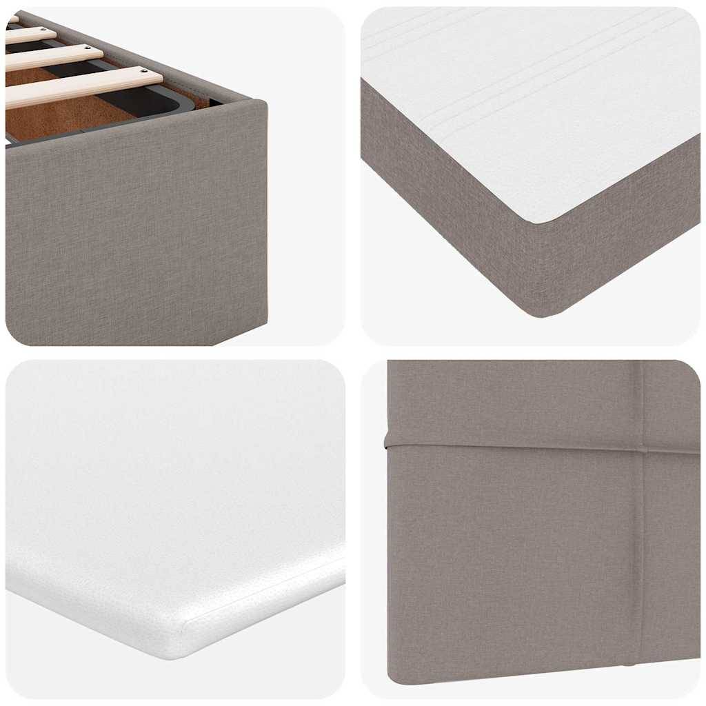 vidaXL Ottoman-Bett mit Matratzen & LEDs Taupe 160x200 cm Stoff