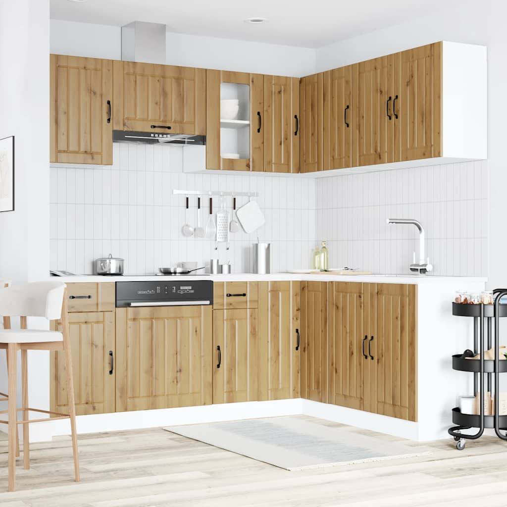 vidaXL 11-tlg. Küchenschrank-Set Lucca Artisan-Eiche Holzwerkstoff