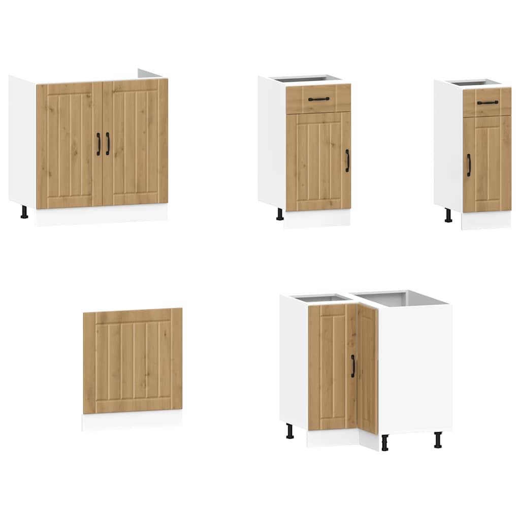 vidaXL 11-tlg. Küchenschrank-Set Lucca Artisan-Eiche Holzwerkstoff