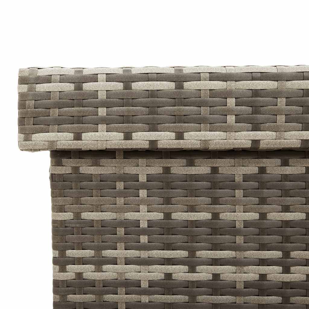 vidaXL Gartentruhe mit Rollen Grau 160x55x75 cm Poly Rattan