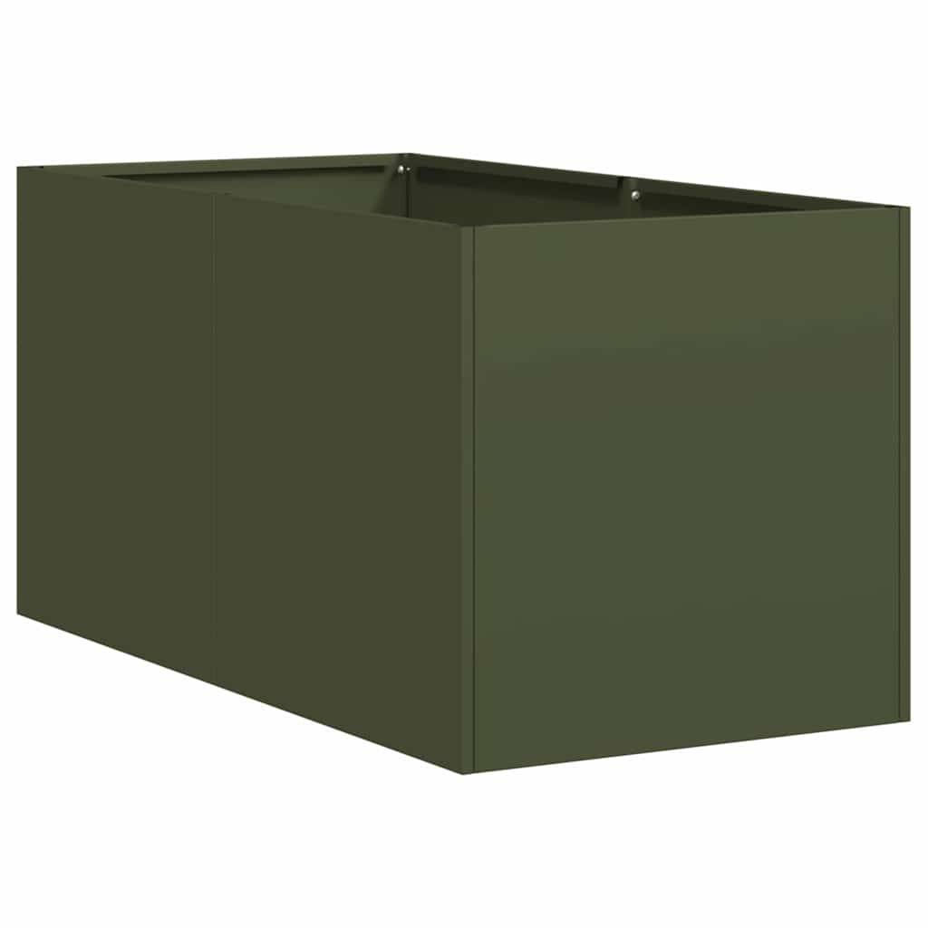 vidaXL Pflanzkübel Olivgrün 40x80x40 cm Kaltgewalzter Stahl