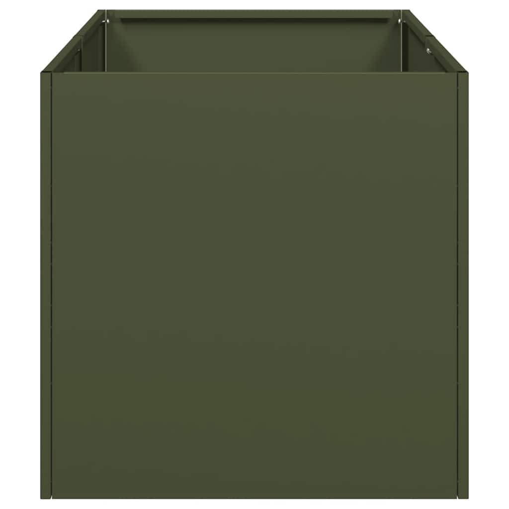 vidaXL Pflanzkübel Olivgrün 40x80x40 cm Kaltgewalzter Stahl