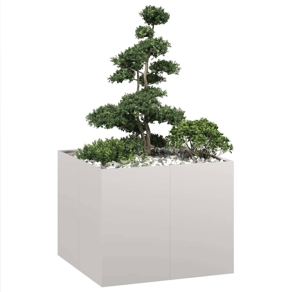 vidaXL Pflanzkübel 100x100x80 cm Edelstahl