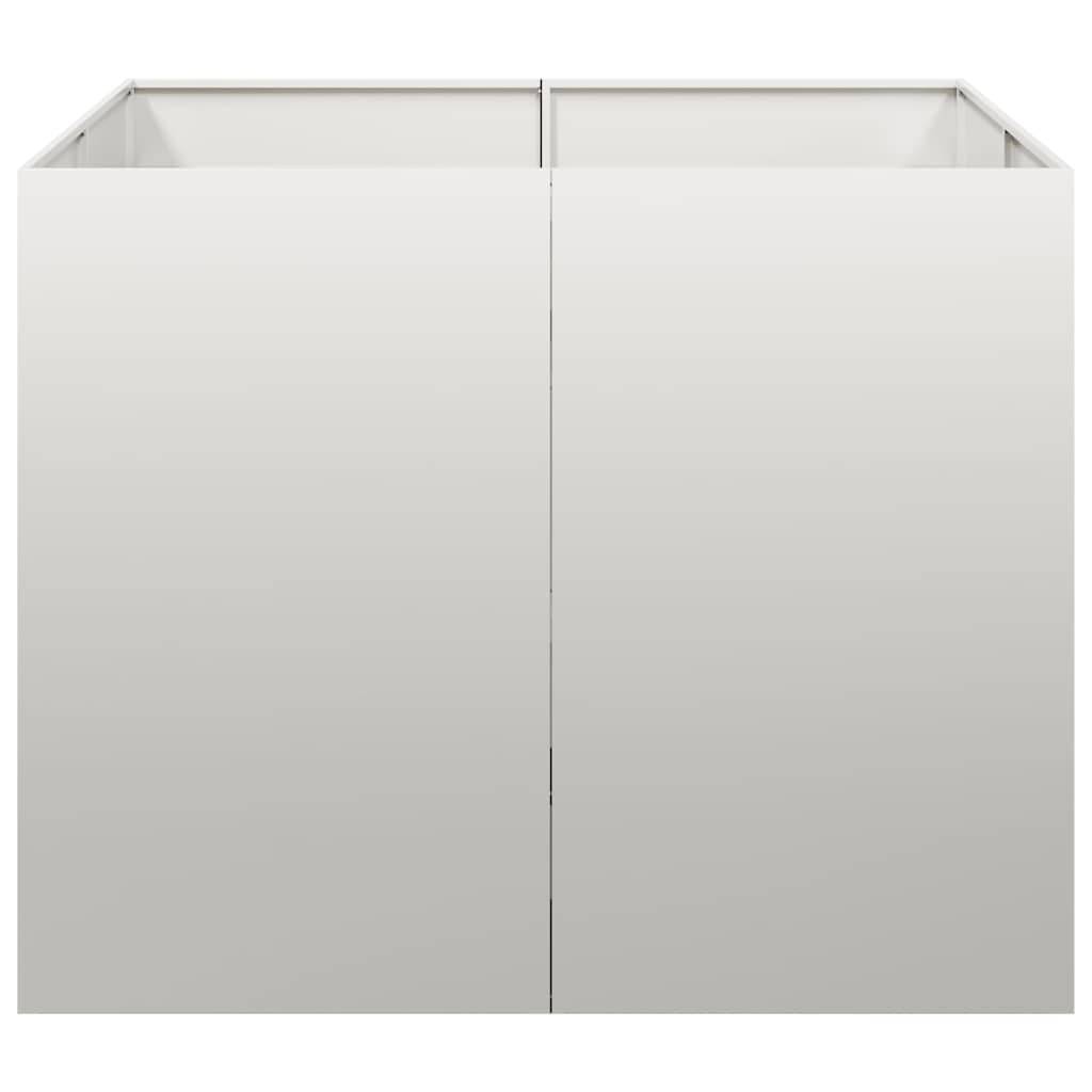 vidaXL Pflanzkübel 100x100x80 cm Edelstahl