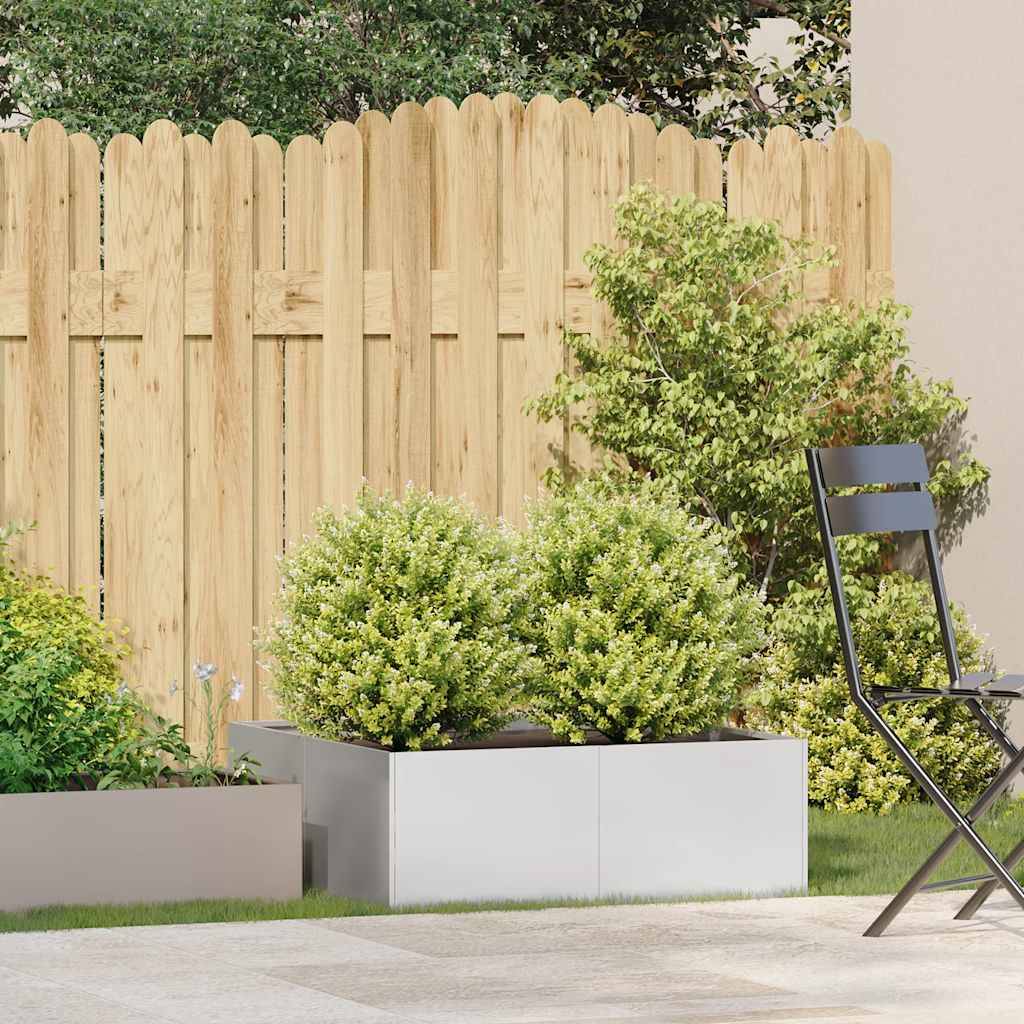 vidaXL Pflanzkübel 80x80x30 cm Edelstahl