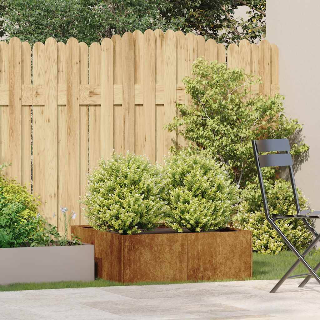 vidaXL Pflanzkübel Rostig 80x80x30 cm Wetterfester Stahl