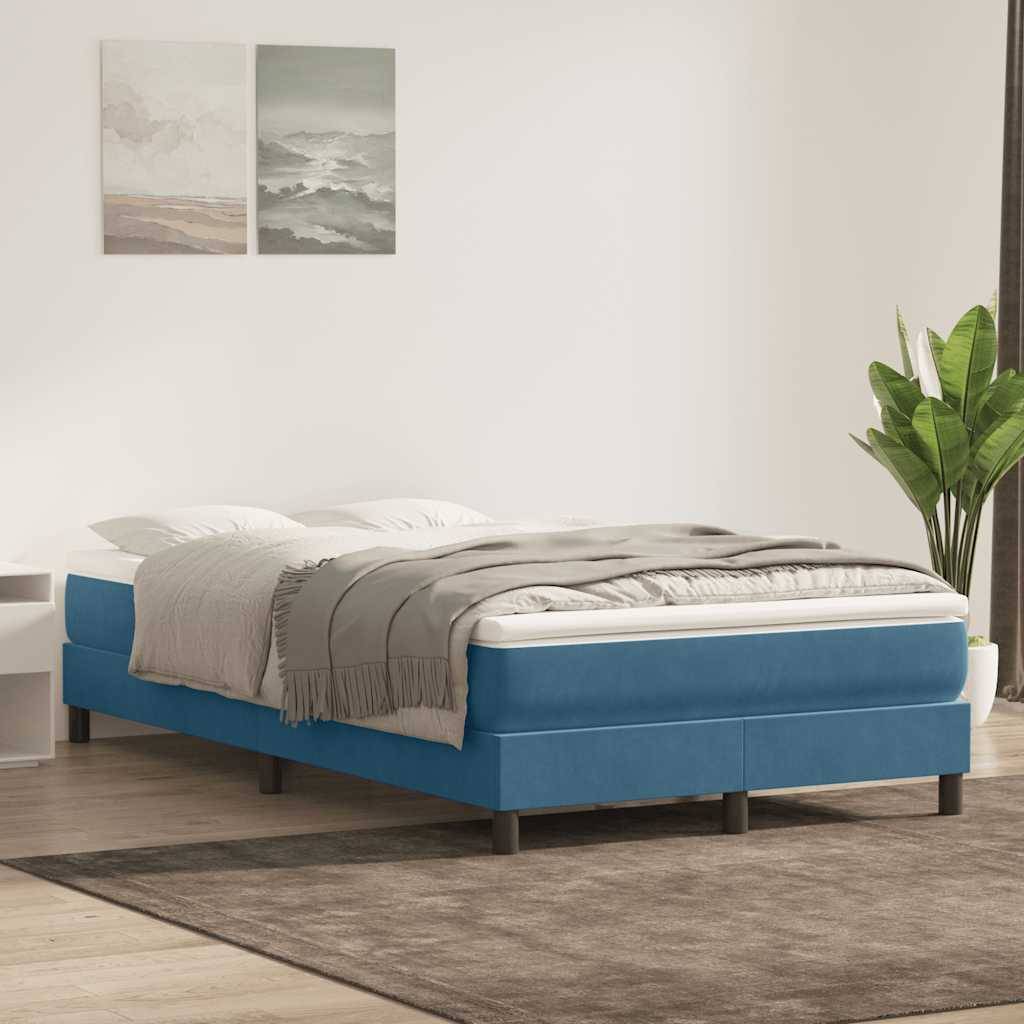 vidaXL Boxspringbett ohne Matratze Dunkelblau 120x210 cm Samt
