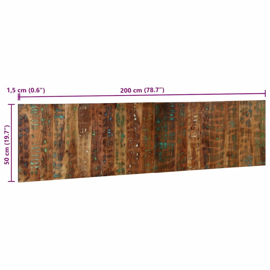 vidaXL Kopfteil Mehrfarbig 200 cm Massivholz Altholz