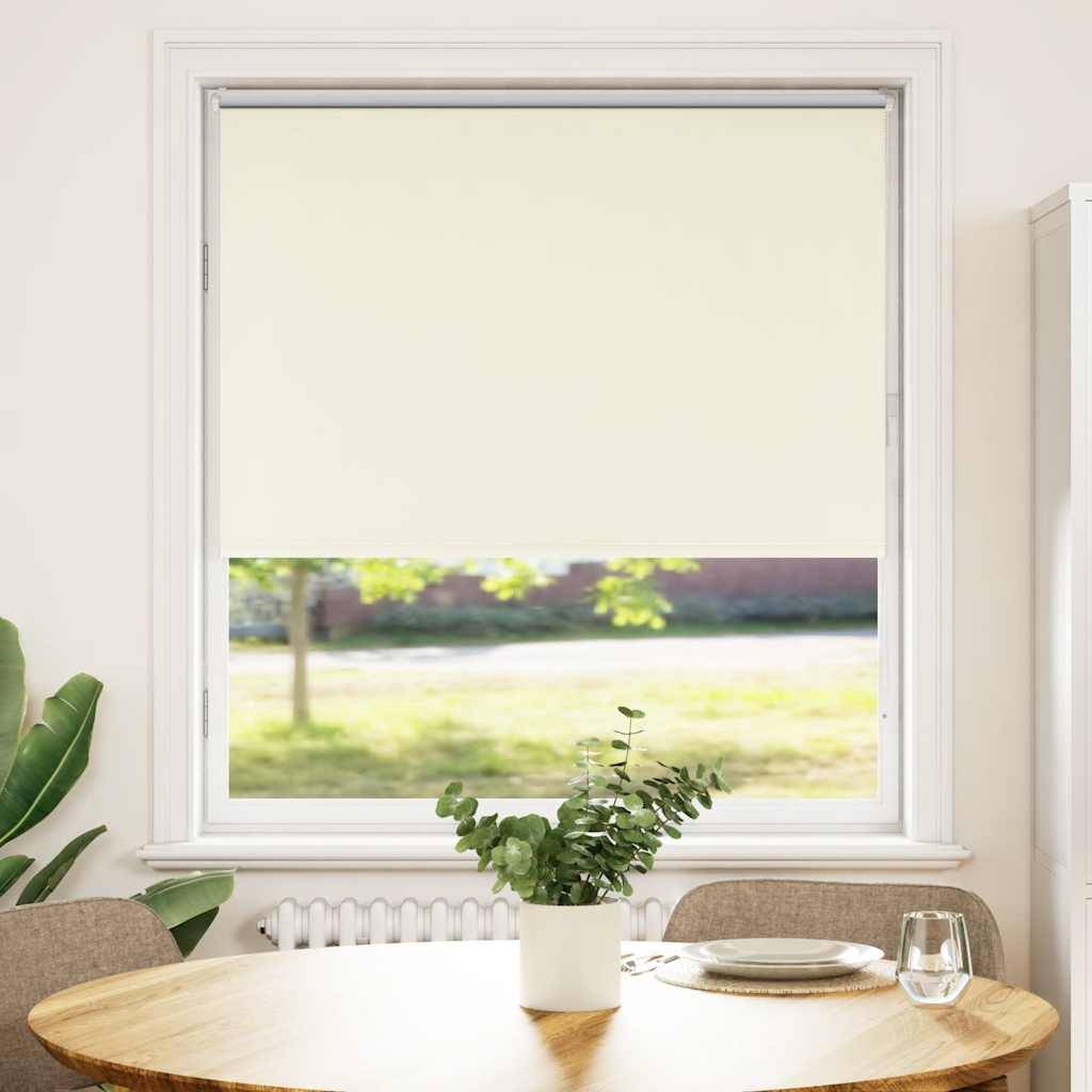 vidaXL Verdunkelungsrollo Cremeweiß 115x150cm Stoffbreite 110,7cm