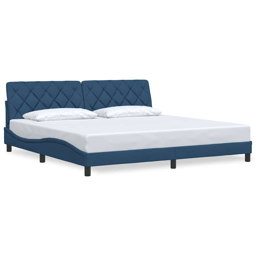 vidaXL Bettgestell ohne Matratze Blau 200x200 cm Stoff