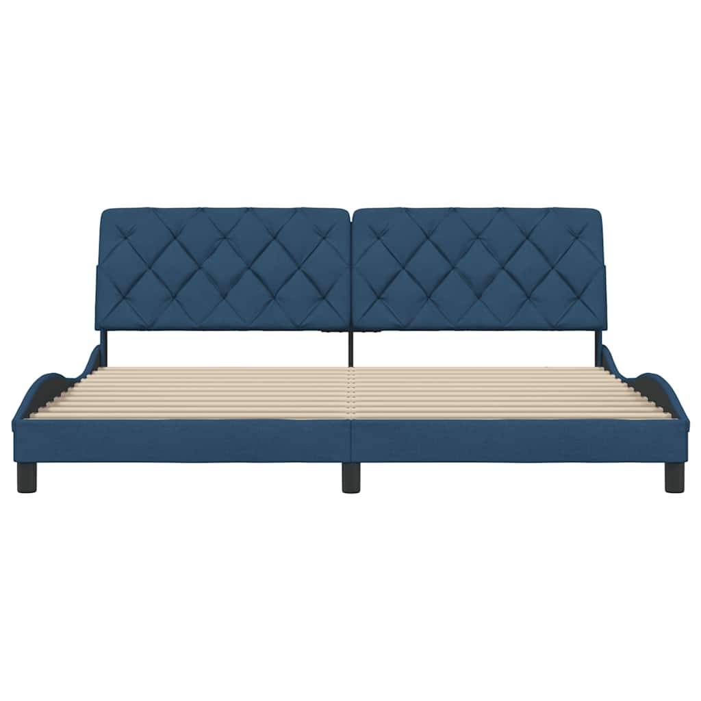 vidaXL Bettgestell ohne Matratze Blau 200x200 cm Stoff