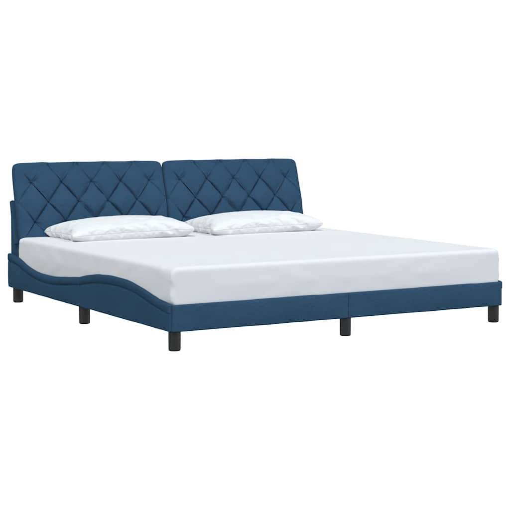 vidaXL Bettgestell ohne Matratze Blau 200x200 cm Stoff
