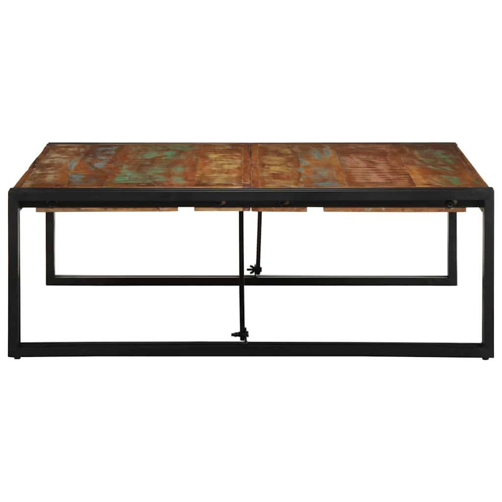 vidaXL Couchtisch Mehrfarbig 100x100x35 cm Altholz Massivholz