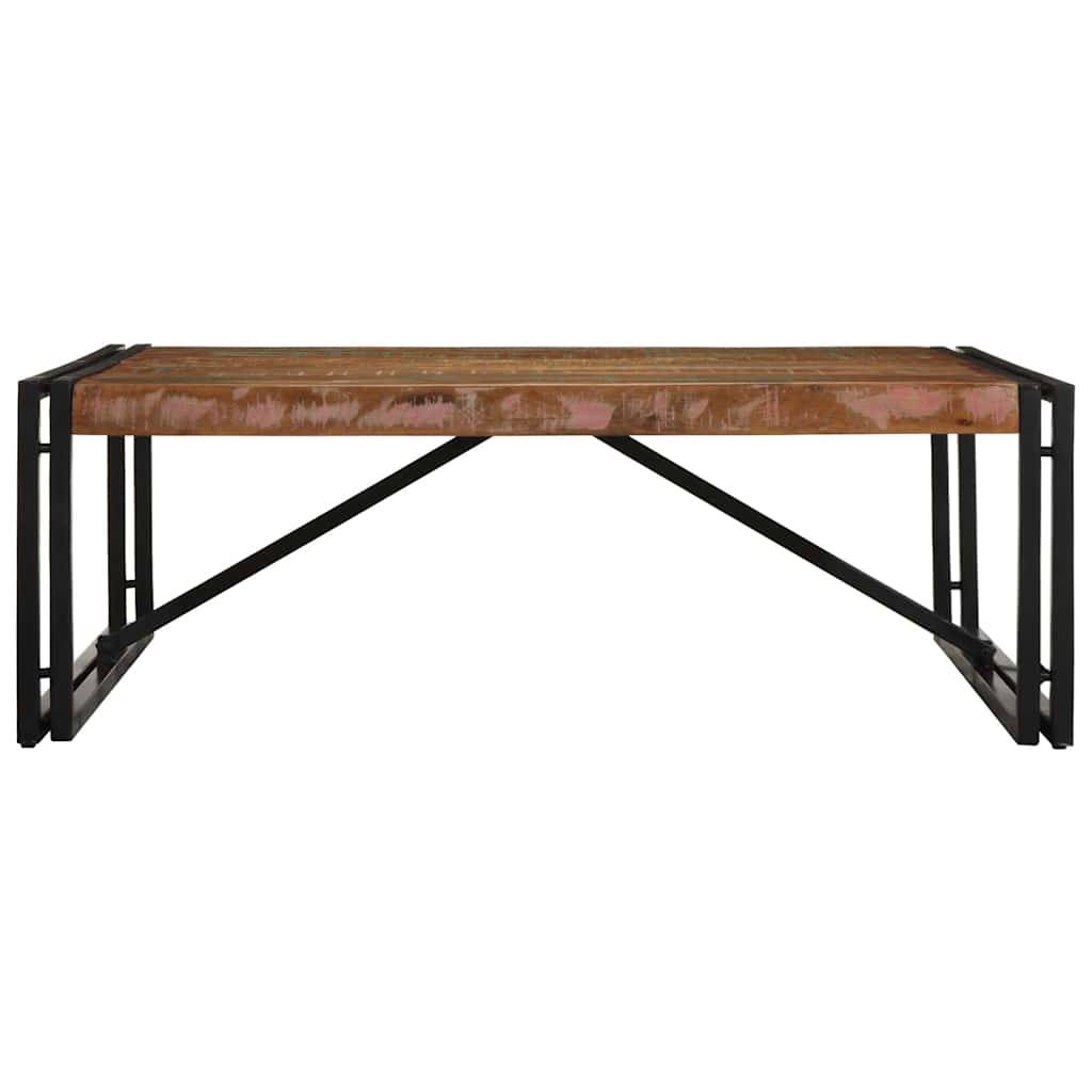 vidaXL Couchtisch Mehrfarbig 100x100x35 cm Altholz Massivholz