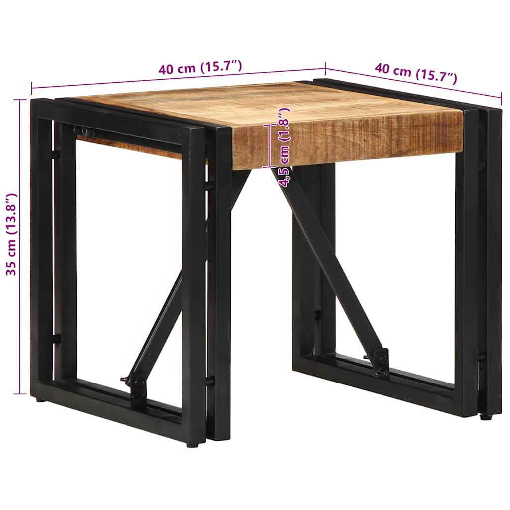 vidaXL Couchtisch 40x40x35 cm Raues Massivholz Mango