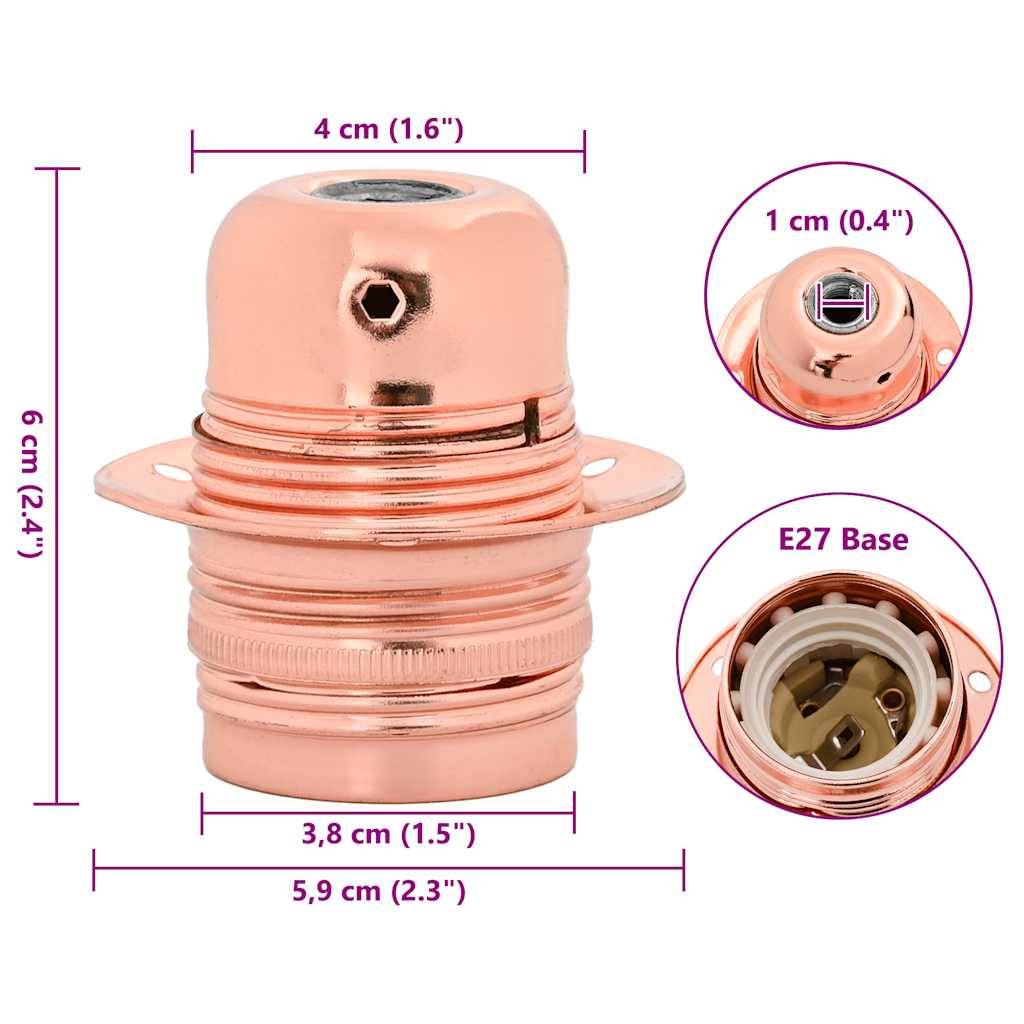 vidaXL Lampenfassungen 2 Stk. Rosegold E27