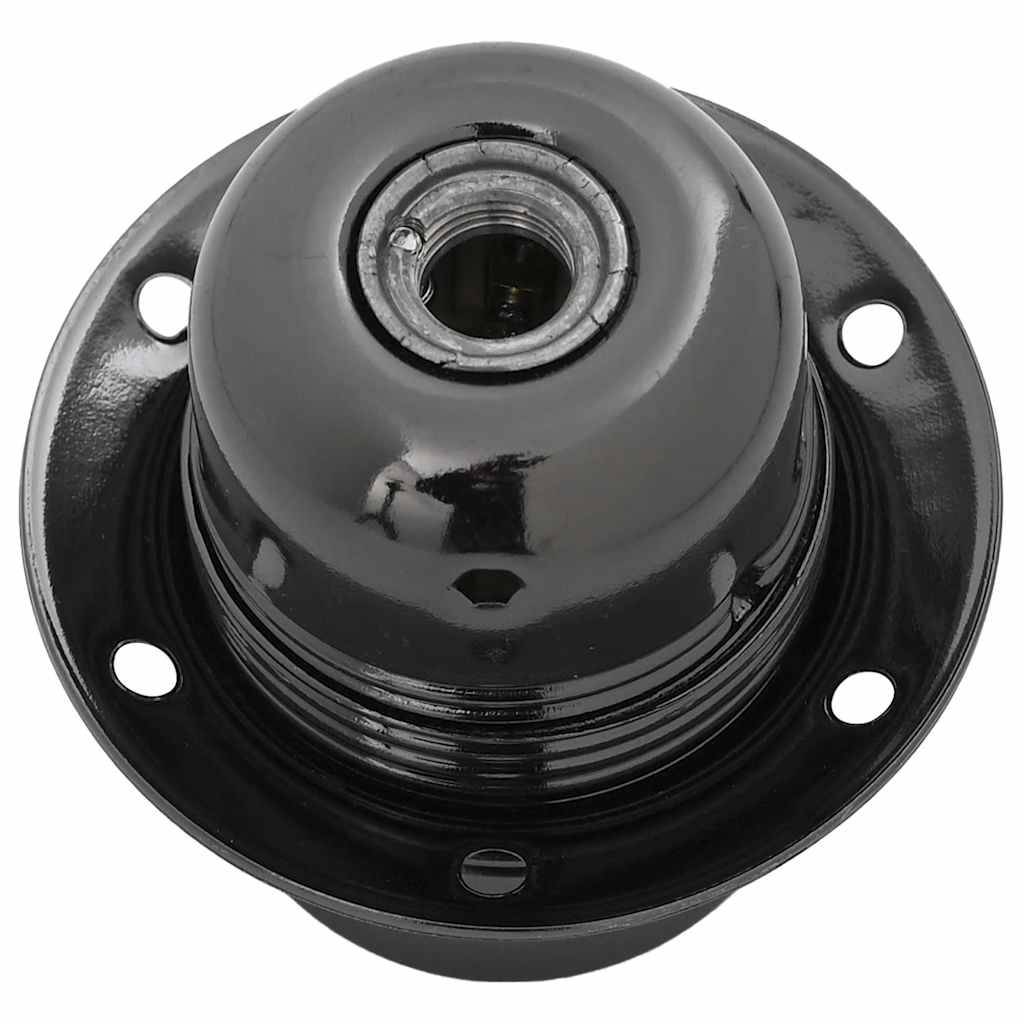 vidaXL Lampenfassungen 2 Stk. Glänzend Schwarz E27