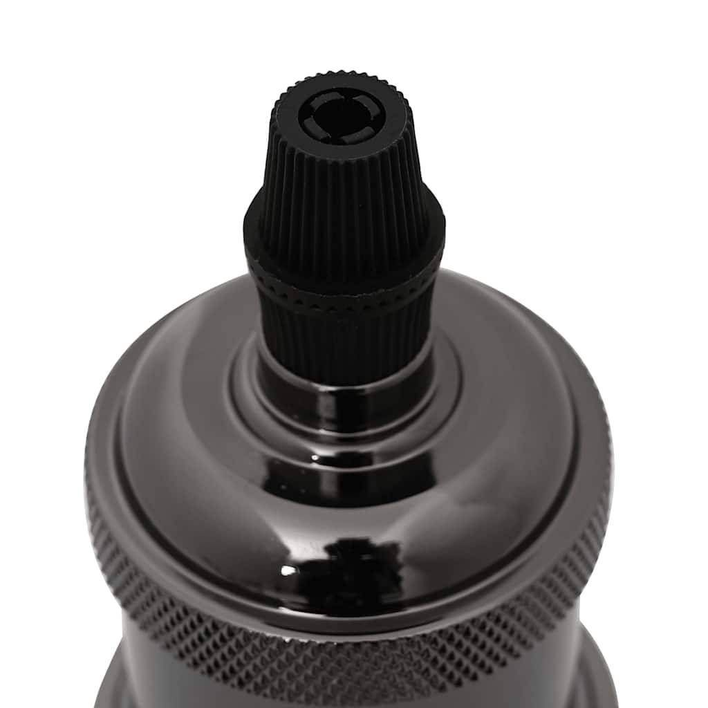 vidaXL Lampenfassungen 2 Stk. Glänzend Schwarz E27