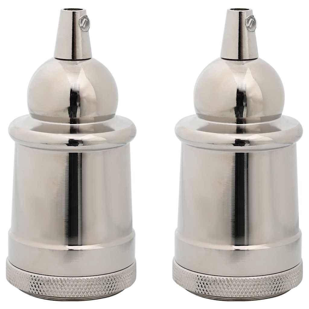 vidaXL Lampenfassungen 2 Stk. Satin-Nickel E27