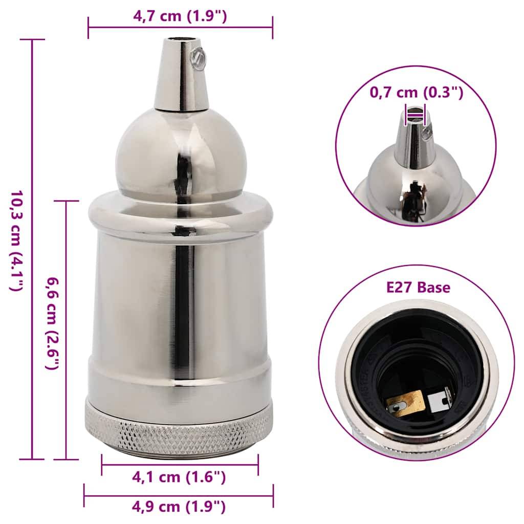 vidaXL Lampenfassungen 2 Stk. Satin-Nickel E27