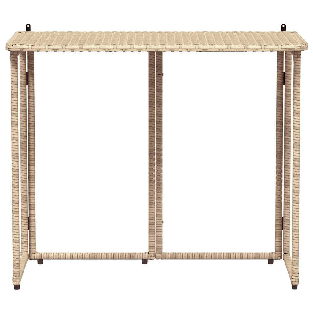 vidaXL Gartentisch Klappbar Beige 90x51x75 cm Poly Rattan