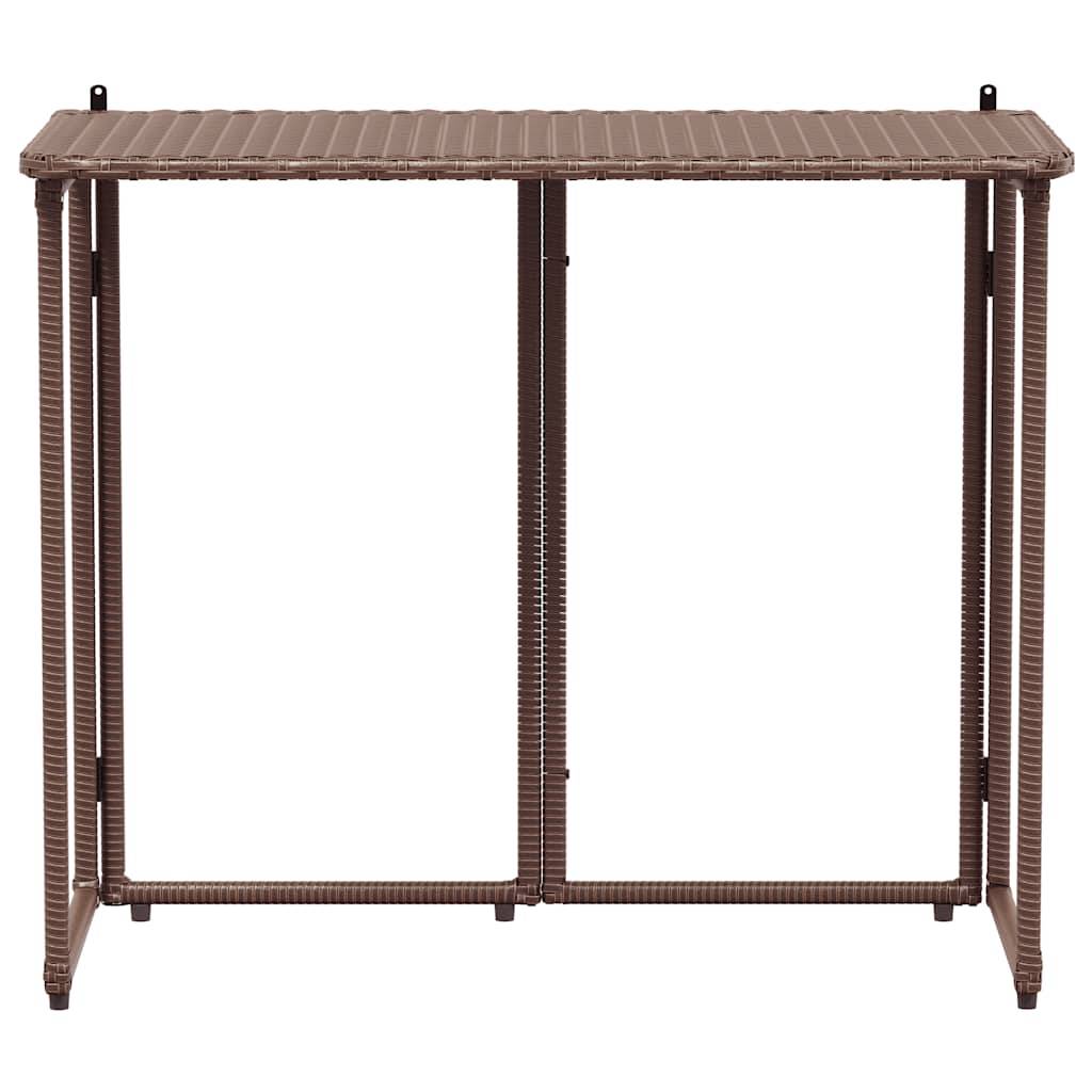 vidaXL Gartentisch Klappbar Braun 90x51x75 cm Poly Rattan