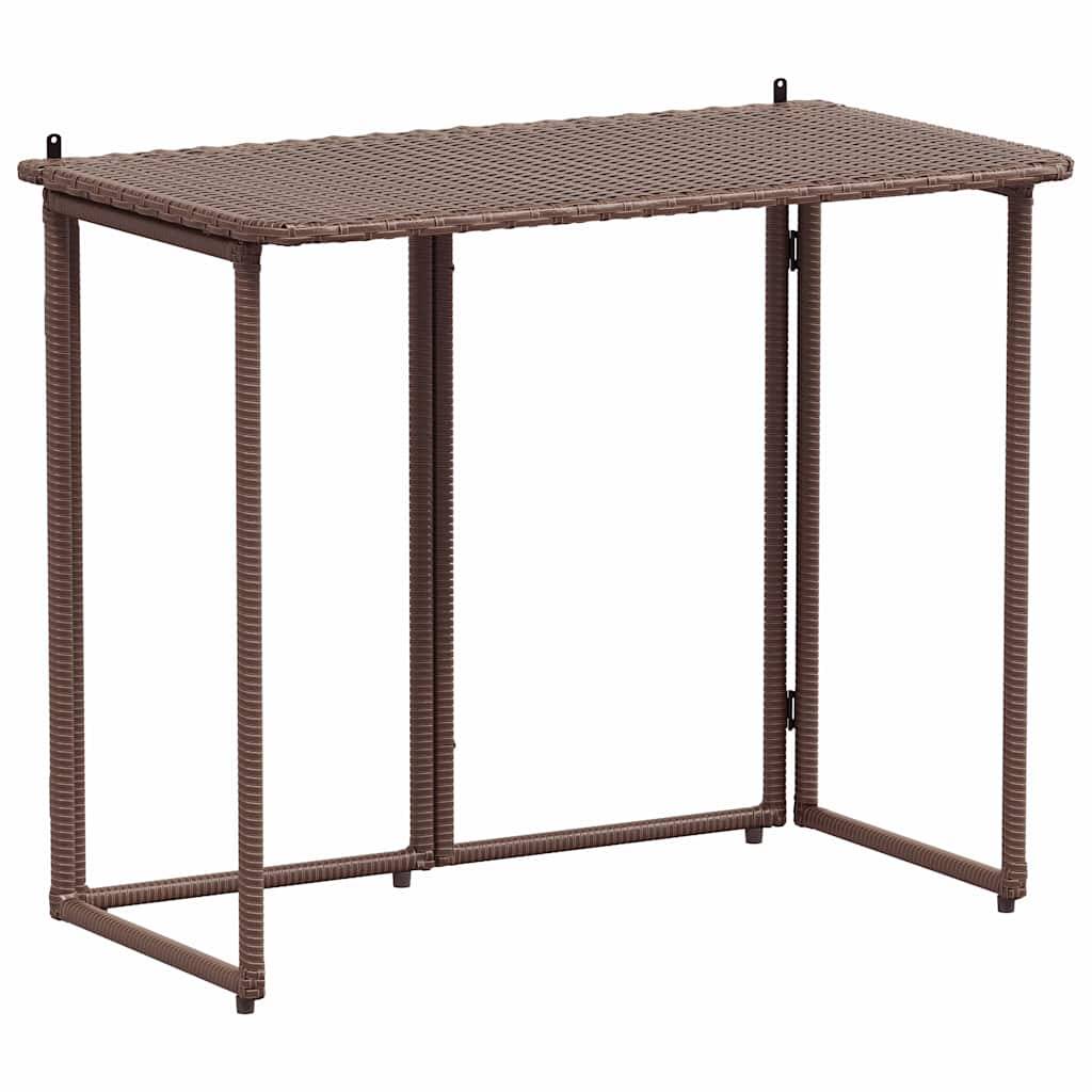 vidaXL Gartentisch Klappbar Braun 90x51x75 cm Poly Rattan