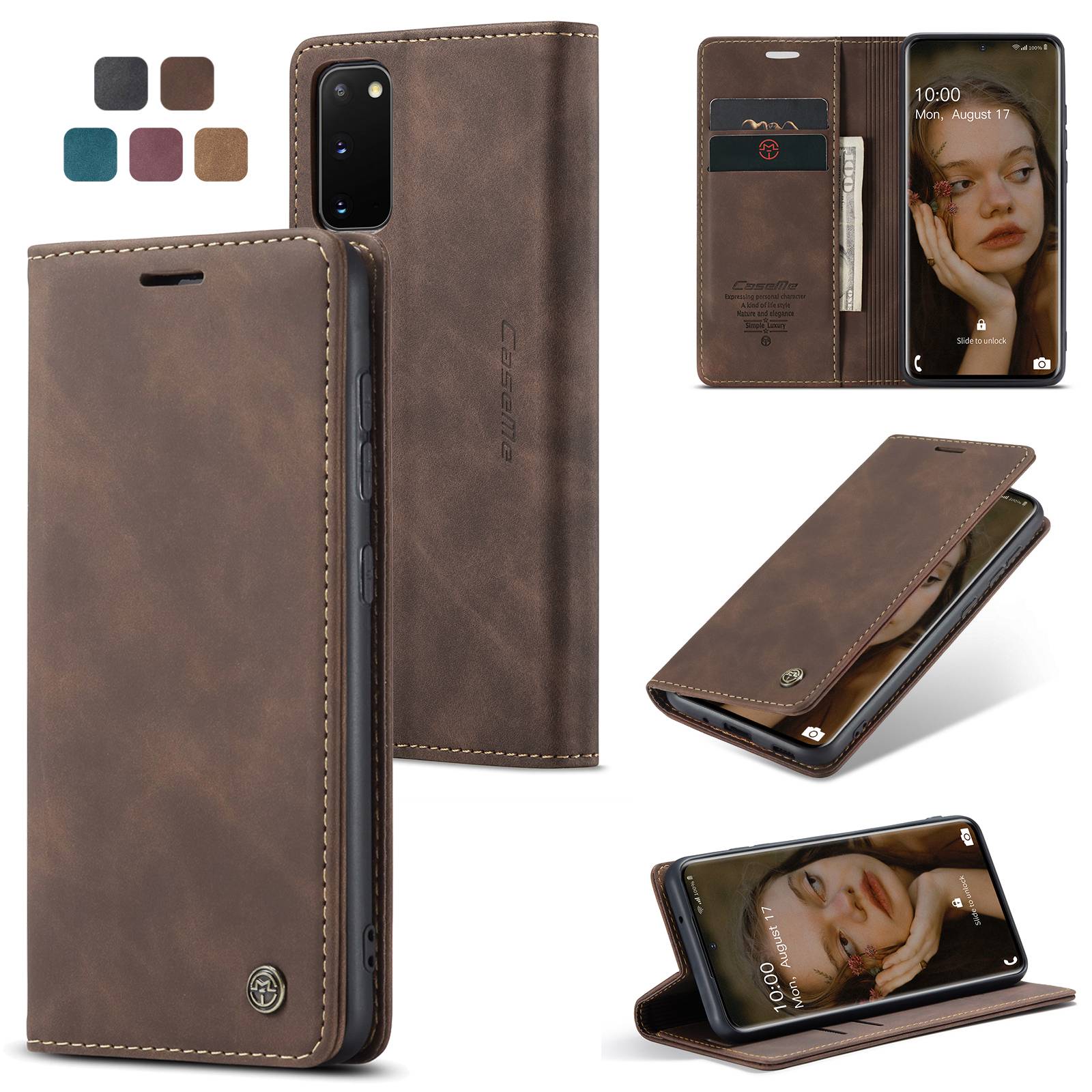 Caseme Handyhülle für Xiaomi Redmi Note 14 Pro 5G-Dunkelbraun