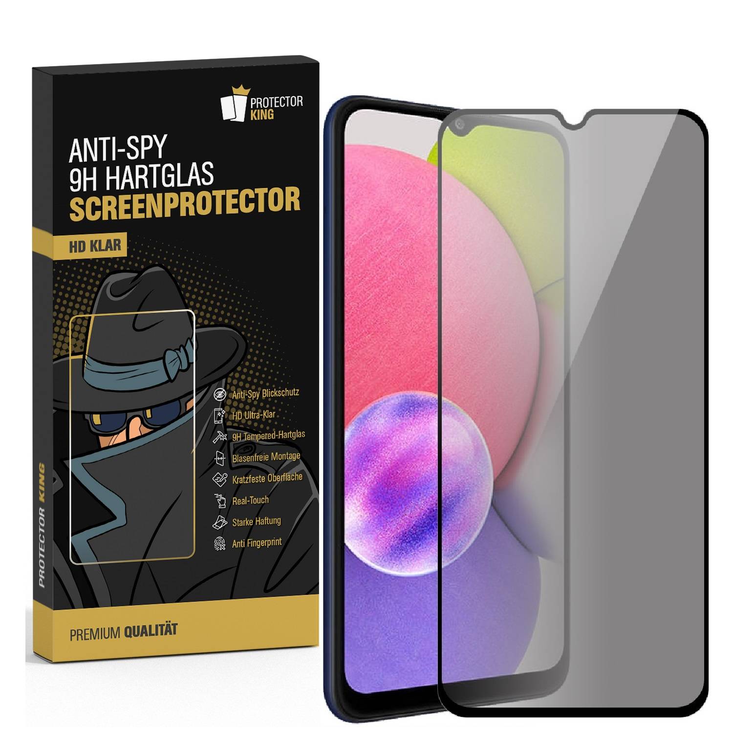 1x Blickschutz 9H Panzerglas für Samsung Galaxy A14 Anti-Spy Privacy Sichtschutz echtes Tempered Glass Panzerfolie Displayschutz Schutzfolie