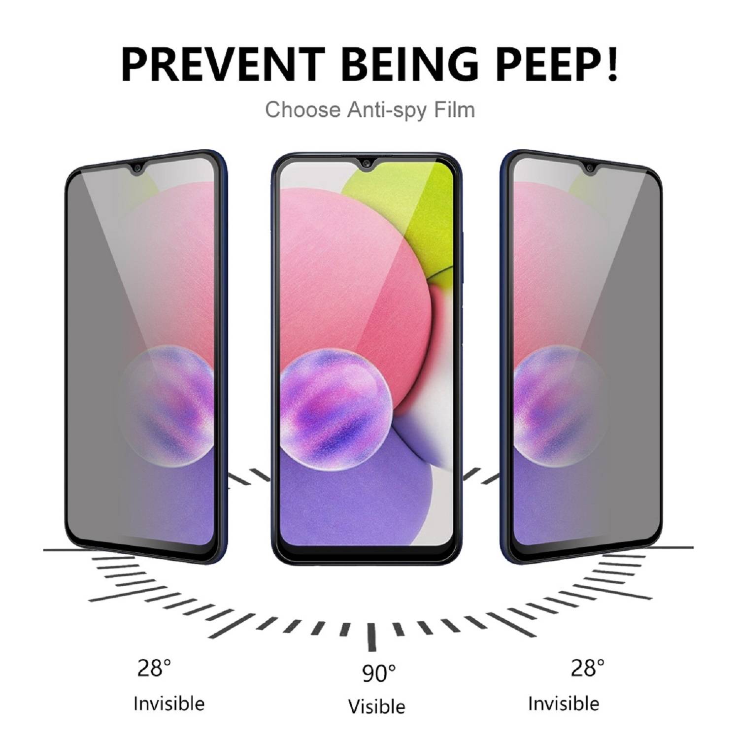 6x Blickschutz 9H Panzerglas für Samsung Galaxy A14 Anti-Spy Privacy Sichtschutz echtes Tempered Glass Panzerfolie Displayschutz Schutzfolie